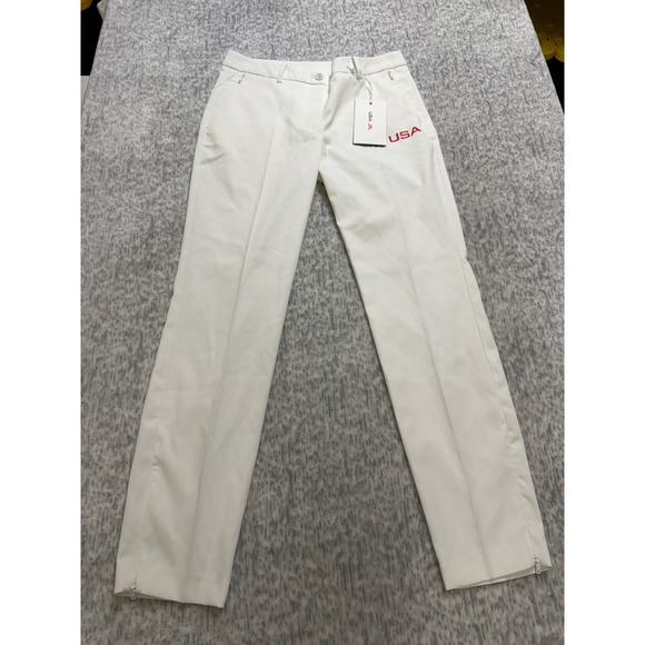 J.Lindeberg Pla Golf Pants Mens 27 White USA Micro High Stretch GWPA11747 NWT